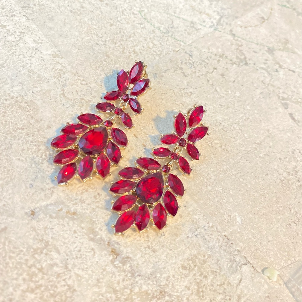 Ruby Red Fall Statement Earrings